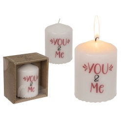 Κερί Κύλινδρος ‘You & Me’ Λευκό 6x8cm Κερί Κύλινδρος ‘You & Me’ Λευκό 6x8cm