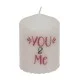 Κερί Κύλινδρος ‘You & Me’ Λευκό 6x8cm