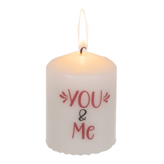 Κερί Κύλινδρος ‘You & Me’ Λευκό 6x8cm Κερί Κύλινδρος ‘You & Me’ Λευκό 6x8cm