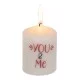 Κερί Κύλινδρος ‘You & Me’ Λευκό 6x8cm