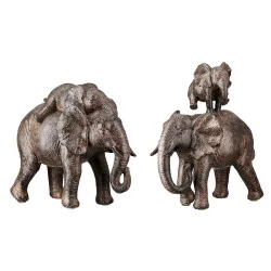 Figure Elephant Synthetic Resin Brown 2 Assorted 18X10X20Cm 18X10X20Cm