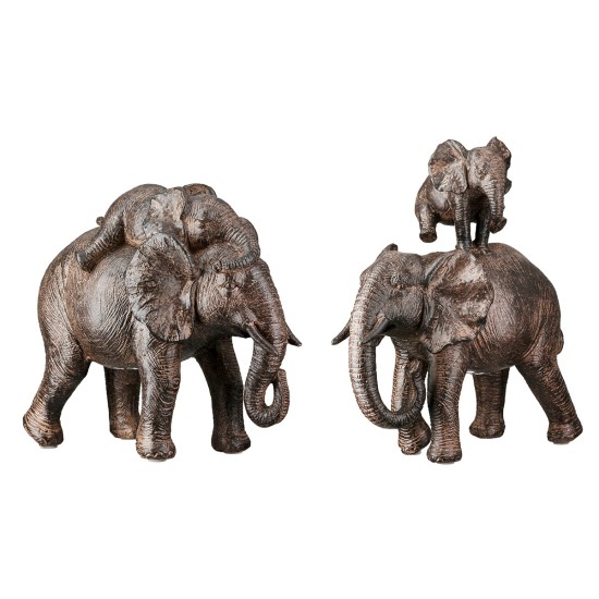 Figure Elephant Synthetic Resin Brown 2 Assorted 18X10X20Cm 18X10X20Cm Figure Elephant Synthetic Resin Brown 2 Assorted 18X10X20Cm 18X10X20Cm