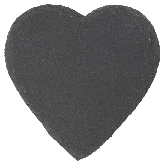Σουβέρ Καρδιά Μαύρο Πέτρα 10cm Σετ 4Τμχ