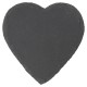 Σουβέρ Καρδιά Μαύρο Πέτρα 10cm Σετ 4Τμχ