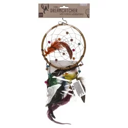 Διακοσμητικό Τοίχου Ονειροπαγίδα Με Φτερά Και Πέρλες 16x30cm