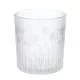 Φανάρι Καταιγίδας Cylindrical "Flower" Λουλουδάτο Design Γυάλινο Λευκό PU 18 H. cm D. 7 cm
