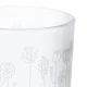 Φανάρι Καταιγίδας Cylindrical "Flower" Λουλουδάτο Design Γυάλινο Λευκό PU 18 H. cm D. 7 cm