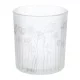 Φανάρι Καταιγίδας Cylindrical "Flower" Λουλουδάτο Design Γυάλινο Λευκό PU 18 H. cm D. 7 cm