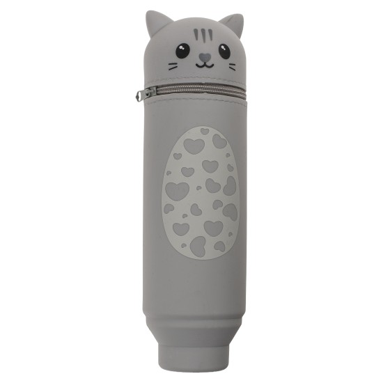 Κασετίνα Γατούλα/Σκυλάκι Με Φερμουάρ Σιλικόνη 18x6cm Σε 2 Σχέδια