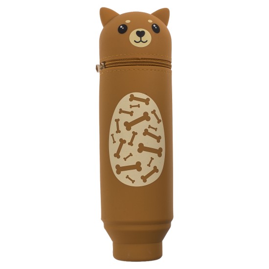 Κασετίνα Γατούλα/Σκυλάκι Με Φερμουάρ Σιλικόνη 18x6cm Σε 2 Σχέδια