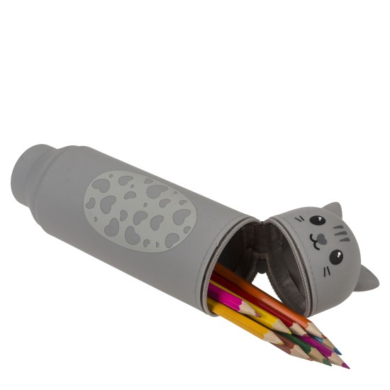 Κασετίνα Γατούλα/Σκυλάκι Με Φερμουάρ Σιλικόνη 18x6cm Σε 2 Σχέδια