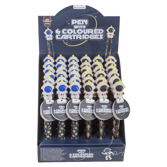 Στυλό 6 Χρωμάτων Μελανιού Διάστημα Πλαστικό 17.8cm Σε 2 Χρώματα