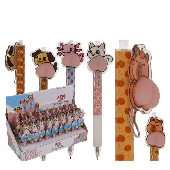 Στυλό Με Πισινό Ζωάκι 14cm Σε 4 Σχέδια