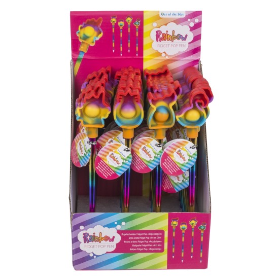 Στυλό Ουράνιο Τόξο Με Παιχνίδι Fidget Πολύχρωμο Πλαστικό/Σιλικόνη 22cm Σε 4 Σχέδια Στυλό Ουράνιο Τόξο Με Παιχνίδι Fidget Πολύχρωμο Πλαστικό/Σιλικόνη 22cm Σε 4 Σχέδια
