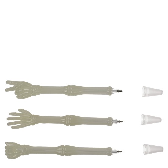 Στυλό Χέρι Σκελετού Ευλύγιστο Φωσφοριζέ 13.5cm Σε 3 Σχέδια