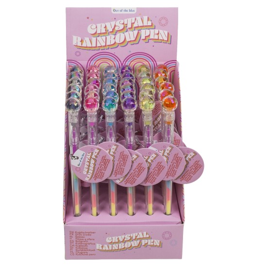 Στυλό Ουράνιο Τόξο Διάφανο Πλαστικό 17cm Σε 6 Χρώματα