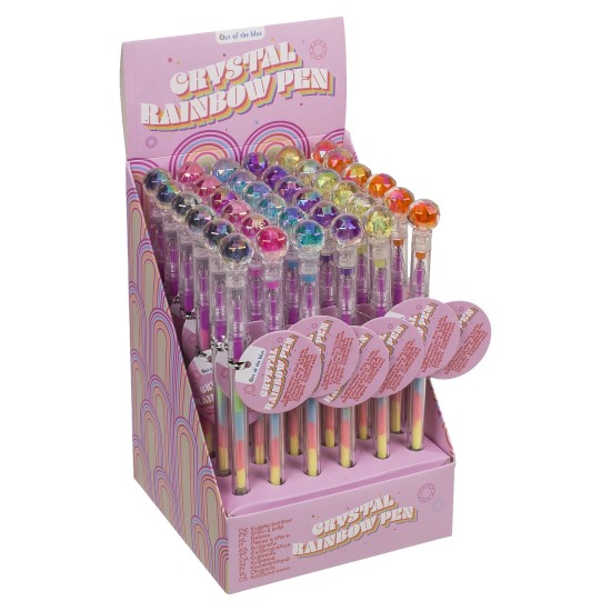 Στυλό Ουράνιο Τόξο Διάφανο Πλαστικό 17cm Σε 6 Χρώματα