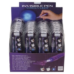 Στυλό Με Αόρατο Μελάνι Και Φακό UV Μοβ Πλαστικό