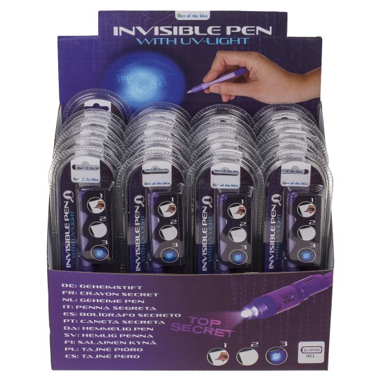 Στυλό Με Αόρατο Μελάνι Και Φακό UV Μοβ Πλαστικό