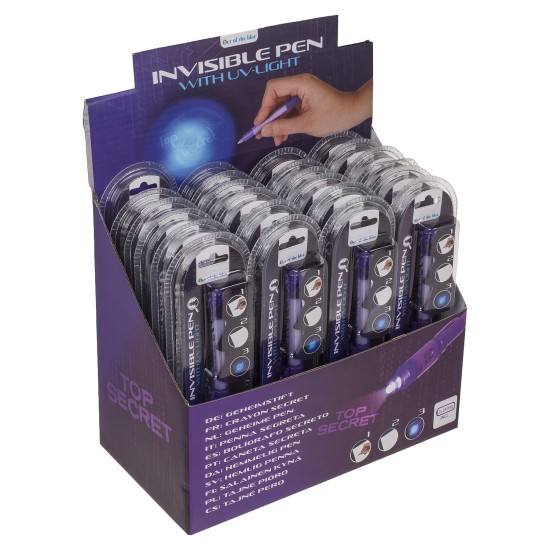 Στυλό Με Αόρατο Μελάνι Και Φακό UV Μοβ Πλαστικό