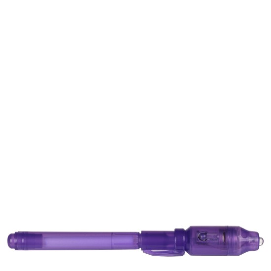 Στυλό Με Αόρατο Μελάνι Και Φακό UV Μοβ Πλαστικό