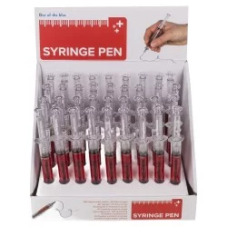 Στυλό Σύριγγα Με Κόκκινο Μελάνι Διάφανο Πλαστικό 13cm