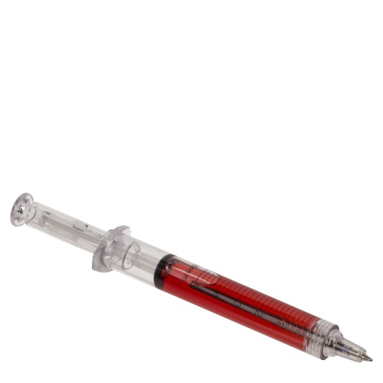 Στυλό Σύριγγα Με Κόκκινο Μελάνι Διάφανο Πλαστικό 13cm