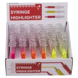 Μαρκαδόρος Υπογραμμίσεως Σύριγγα Πλαστικό 10x8cm Σε 4 Χρώματα
