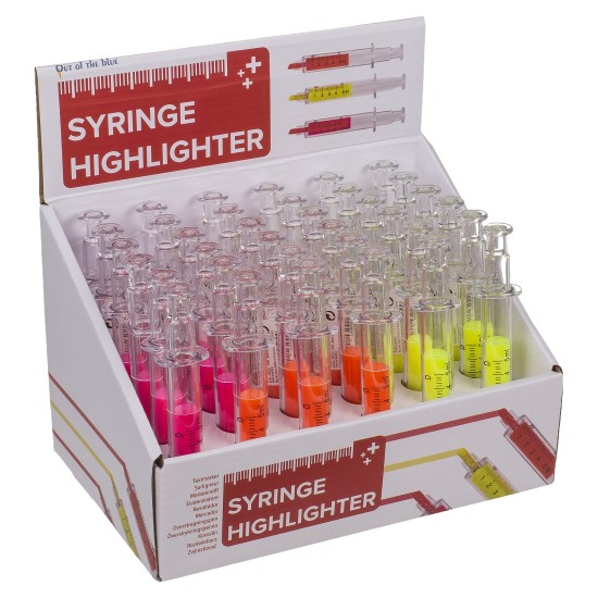 Μαρκαδόρος Υπογραμμίσεως Σύριγγα Πλαστικό 10x8cm Σε 4 Χρώματα