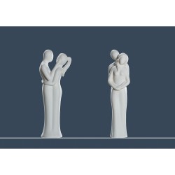 Διακοσμητικό  Ζευγάρι Κρεμ Κεραμικό 9x9x36cm Διακοσμητικό  Ζευγάρι Κρεμ Κεραμικό 9x9x36cm