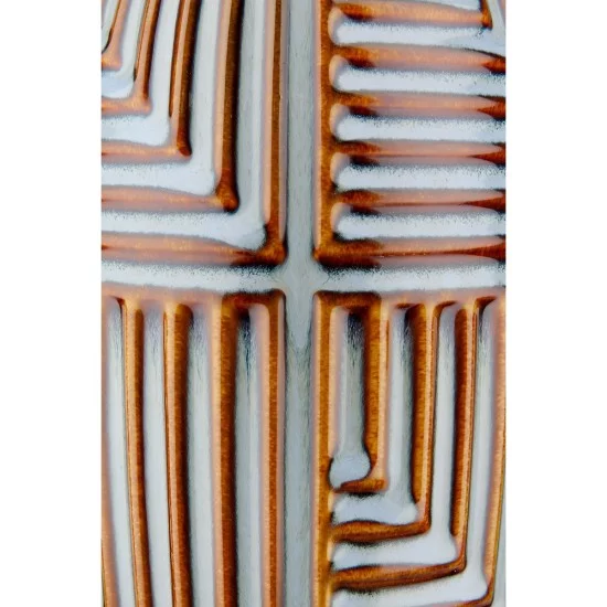 Βάζο 'Batista' Ριγέ Κεραμικό Μπλε/Καφέ 28x14cm