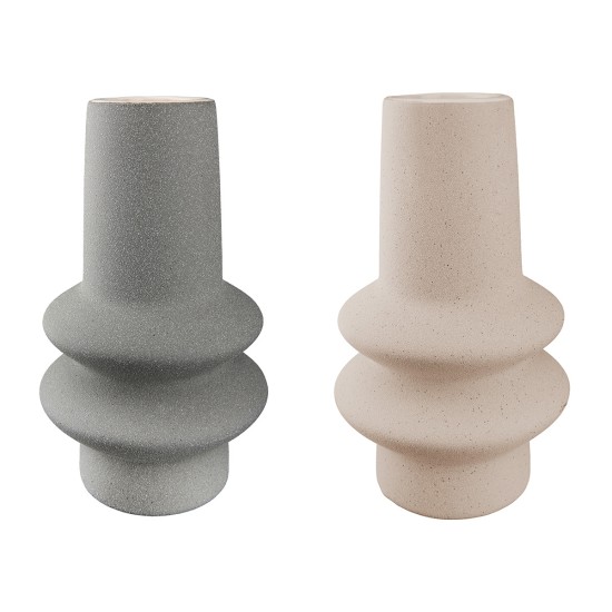 Βάζο 'Radon' Κεραμικό Μπεζ/Γκρι 2Τμχ 19.5x11cm Βάζο 'Radon' Κεραμικό Μπεζ/Γκρι 2Τμχ 19.5x11cm