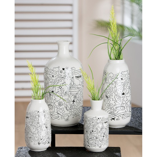Βάζο Modern Art Λευκό Πορσελάνη Φ7.5x15cm Σε 2 Σχέδια Βάζο Modern Art Λευκό Πορσελάνη Φ7.5x15cm Σε 2 Σχέδια