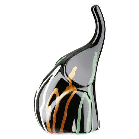 Figure Elephant Ceramic Black 12X8X19Cm 12X8X19Cm Figure Elephant Ceramic Black 12X8X19Cm 12X8X19Cm