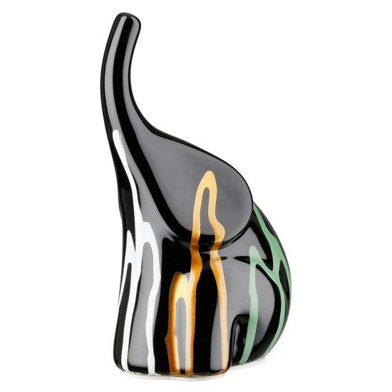 Figure Elephant Ceramic Black 12X8X19Cm 12X8X19Cm Figure Elephant Ceramic Black 12X8X19Cm 12X8X19Cm