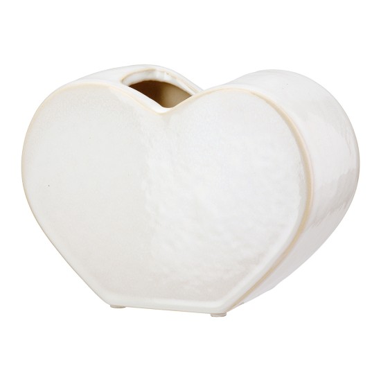 Βάζο 'Heart' Κεραμικό Λευκό 8.5x20x14cm Βάζο 'Heart' Κεραμικό Λευκό 8.5x20x14cm