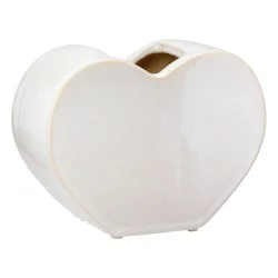 Βάζο 'Heart' Κεραμικό Λευκό 8.5x20x14cm