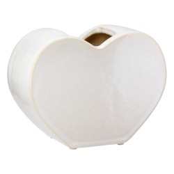 Βάζο 'Heart' Κεραμικό Λευκό 8.5x20x14cm