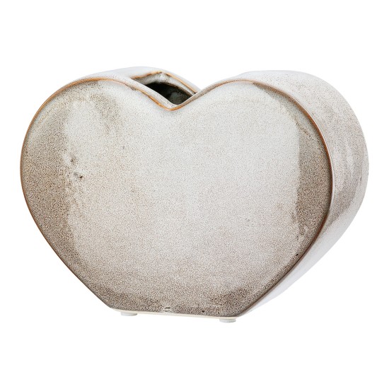 Βάζο 'Heart' Κεραμικό Μπεζ 8.5x20x14cm Βάζο 'Heart' Κεραμικό Μπεζ 8.5x20x14cm