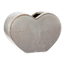 Βάζο 'Heart' Κεραμικό Μπεζ 8.5x20x14cm