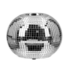 Κηροπήγιο Σφαίρα 'Disco' Κεραμικό Ασημί 8.5x10cm