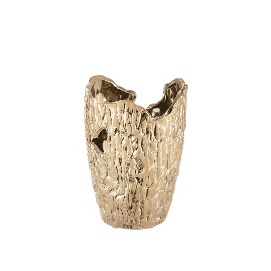 Βάζο Κωνικό 'Crepa' Κεραμικό Χρυσό 18.5x13cm Βάζο Κωνικό 'Crepa' Κεραμικό Χρυσό 18.5x13cm