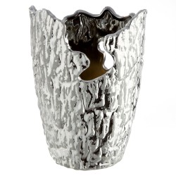 Βάζο Κωνικό Κεραμικό Ασημί Χρώμα D13X19Cm D13X19Cm