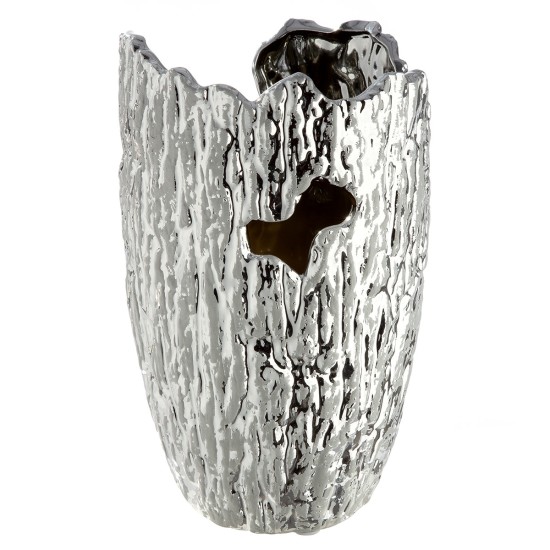 Βάζο Κωνικό Κεραμικό Ασημί Χρώμα D14X22Cm D14X22Cm Βάζο Κωνικό Κεραμικό Ασημί Χρώμα D14X22Cm D14X22Cm