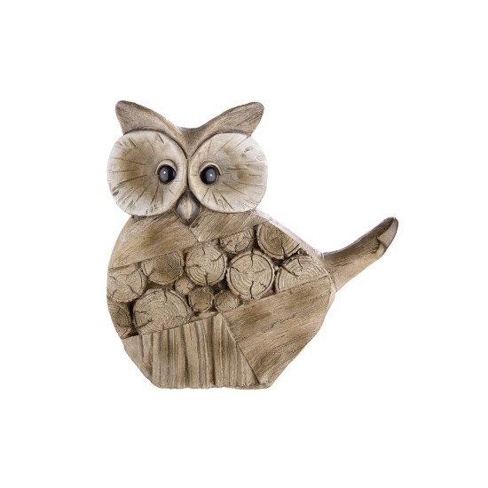 Φιγούρα Owl "Forest" Πολυρεζίνη Ecru PU 4 16.5x6x16cm