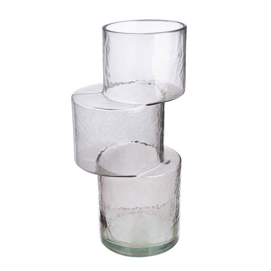 Βάζο 'Levels' Γυαλί Γκρι 11.5x13.5x28.5cm Βάζο 'Levels' Γυαλί Γκρι 11.5x13.5x28.5cm