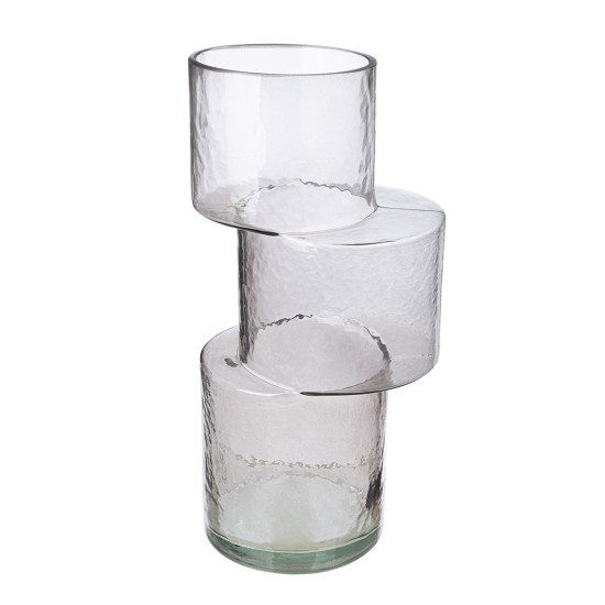 Βάζο 'Levels' Γυαλί Γκρι 11.5x13.5x28.5cm Βάζο 'Levels' Γυαλί Γκρι 11.5x13.5x28.5cm