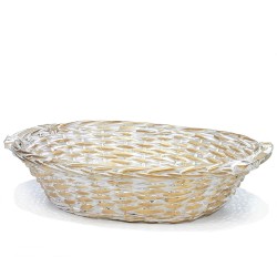 Καλάθι Οβάλ Λευκό/Χρυσό 50x40cm Καλάθι Οβάλ Λευκό/Χρυσό 50x40cm