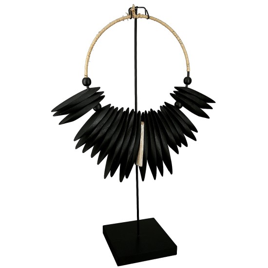 Διακοσμητικό Κολλιέ Με Χάντρες Ξύλο 25x10x46cm Σε 2 Χρώματα Διακοσμητικό Κολλιέ Με Χάντρες Ξύλο 25x10x46cm Σε 2 Χρώματα