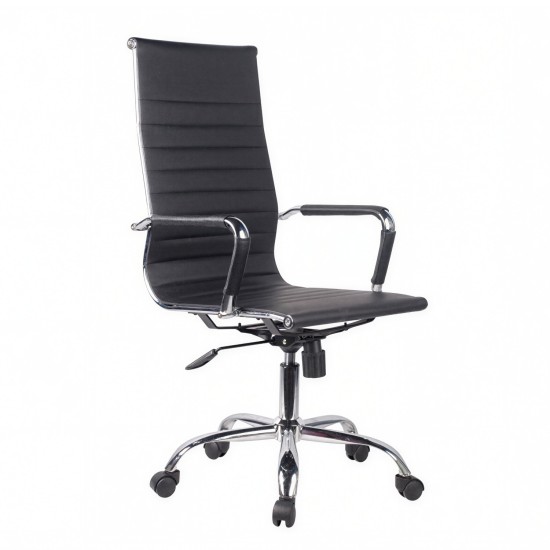Καρέκλα Γραφείου  ΔΙΩΝΗ Μαύρο PU 55x60x104-111cm